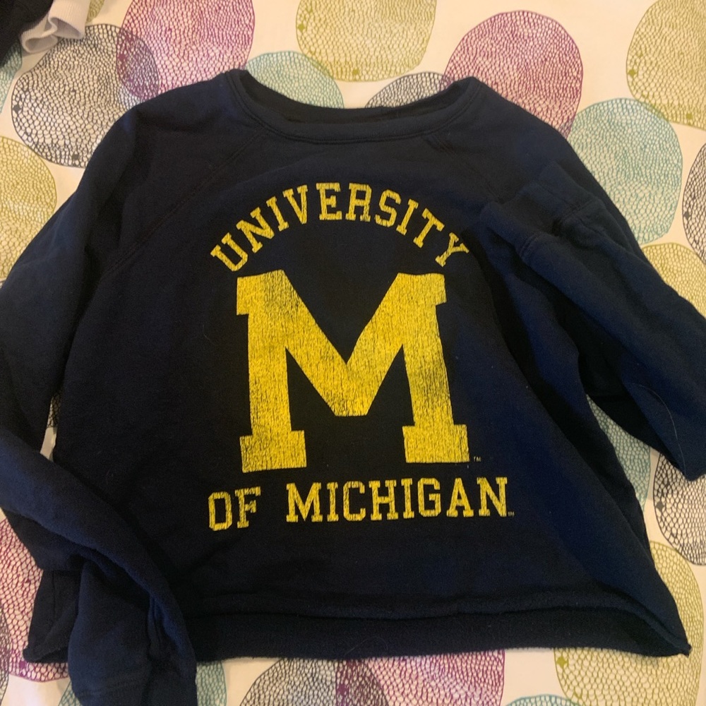 michigan cropped crew neck!!